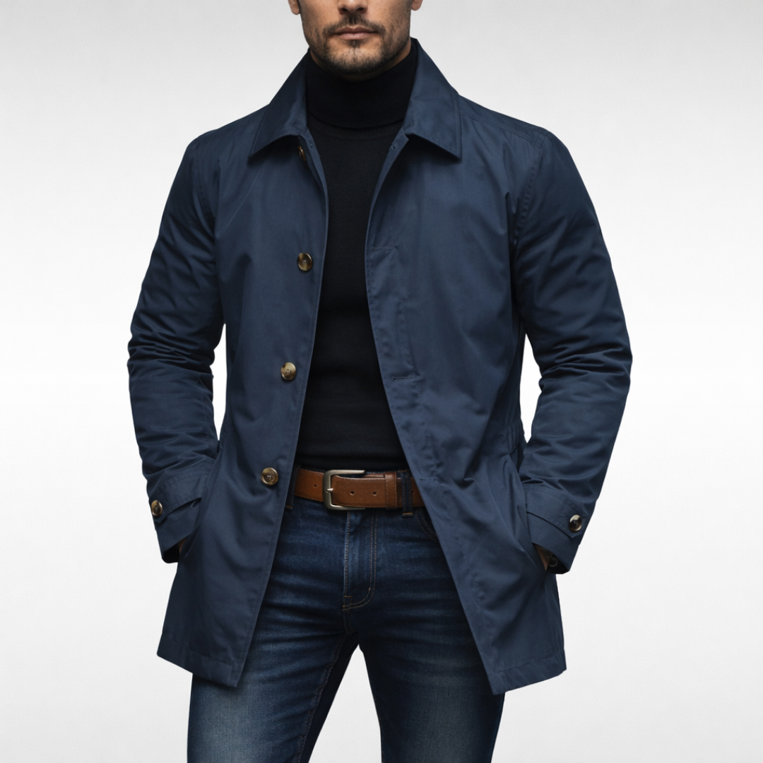 Tressé trench coat - Navy