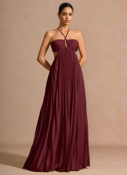 Maur | Elegant Halter Maxi Dress For Spring And Summer Occasions