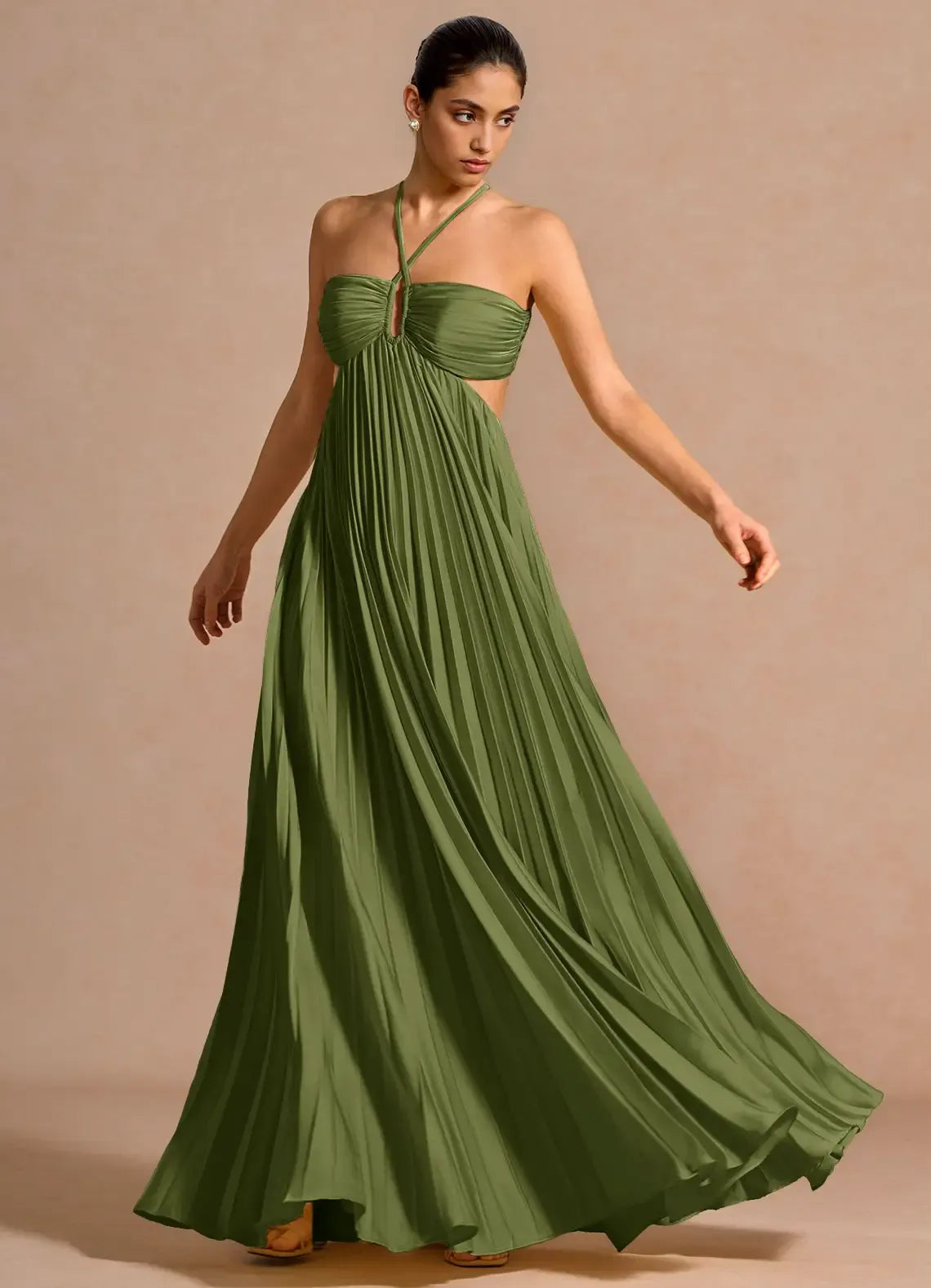 Maur | Elegant Halter Maxi Dress For Spring And Summer Occasions