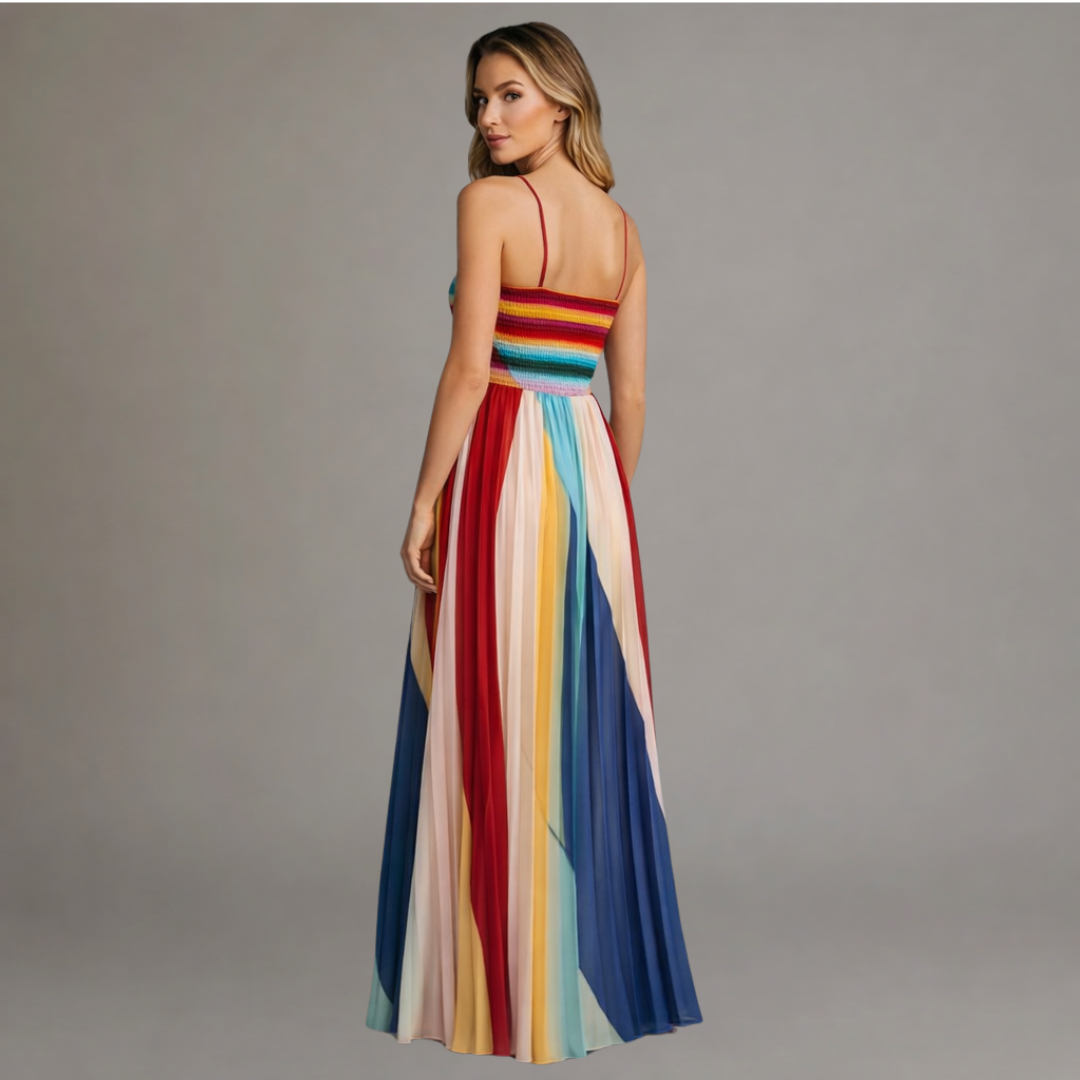 Aurora multicolour maxi dress detail