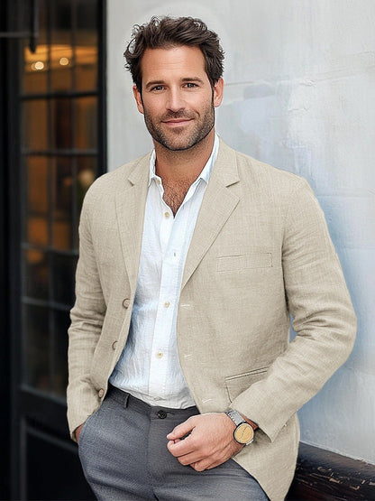 Men's Linen Blazer, Tailored Jacket
