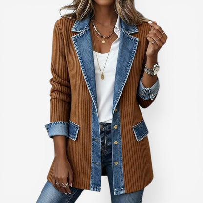 Women's Layered Collar Button Jacket, Zip-Up - view 5