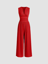 Ondria | Sleeveless wide-leg ribbed jumpsuit
