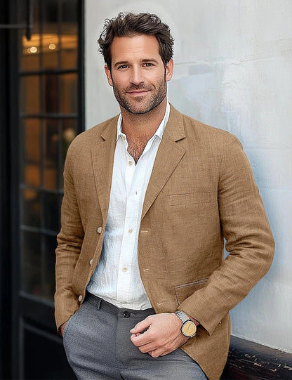 Men's Linen Blazer, Tailored Jacket - view 4
