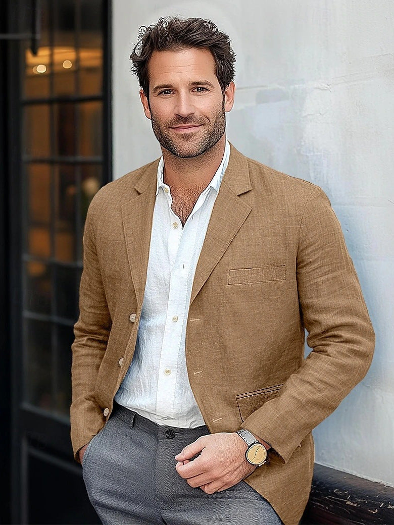 Men's Linen Blazer, Tailored Jacket - view 6