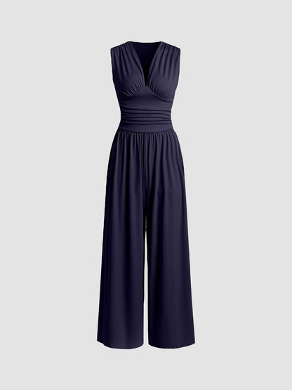 Ondria Navy jumpsuits - front view