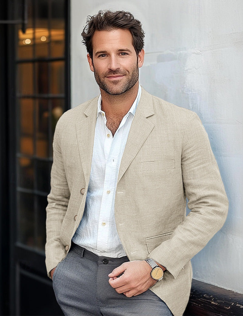 Men's Linen Blazer, Tailored Jacket - view 3