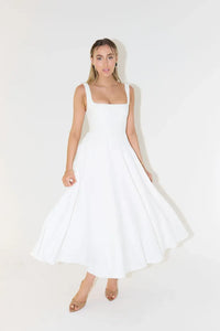 Blake | Midi Dress With Square Neckline And High Waist