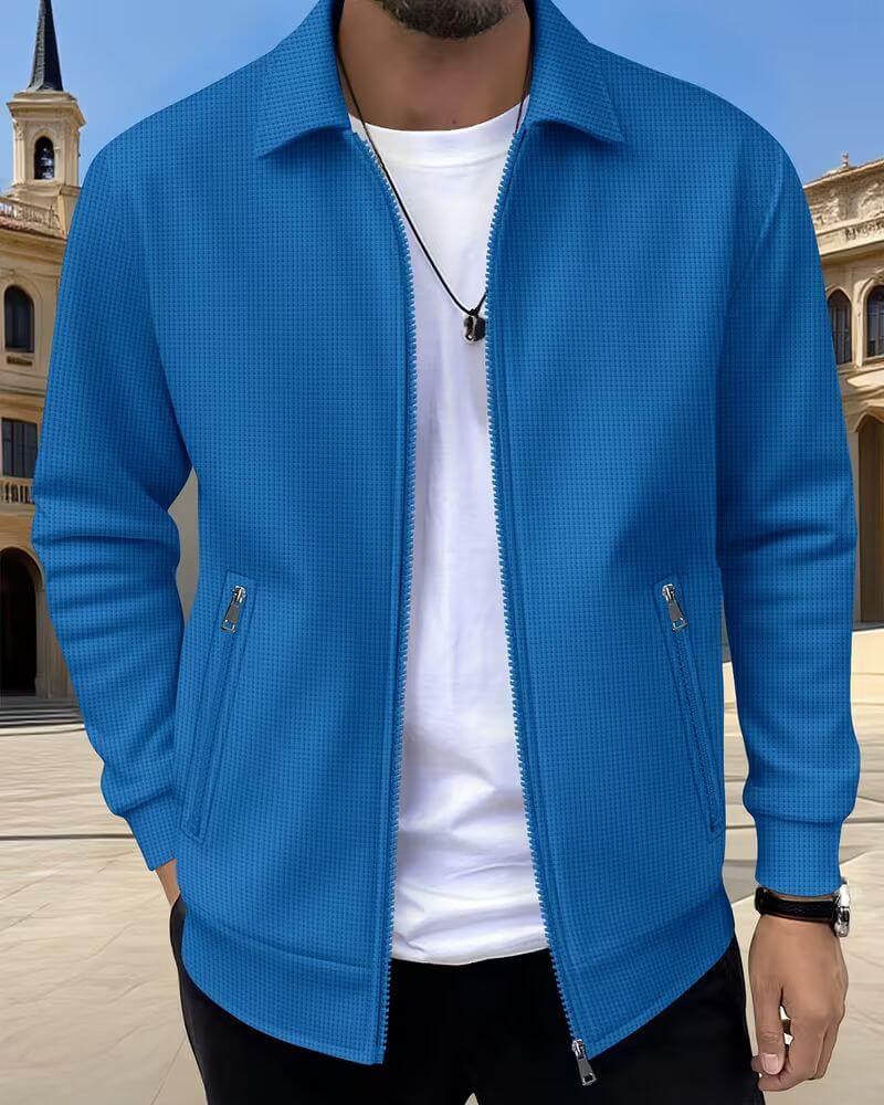 Men's Classic Textured Jacket, Zip-Up - view 6