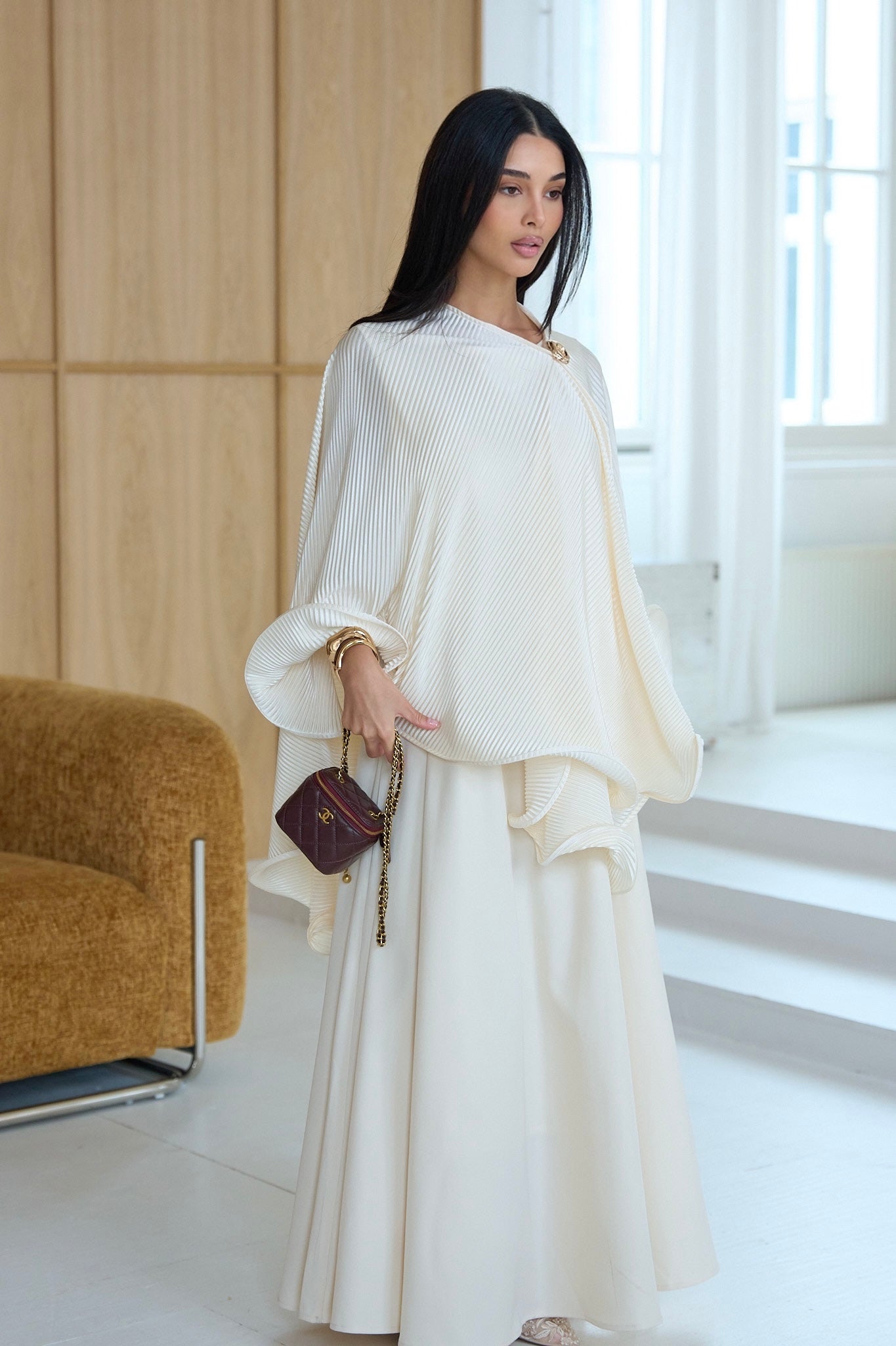 Orbane cream poncho detail