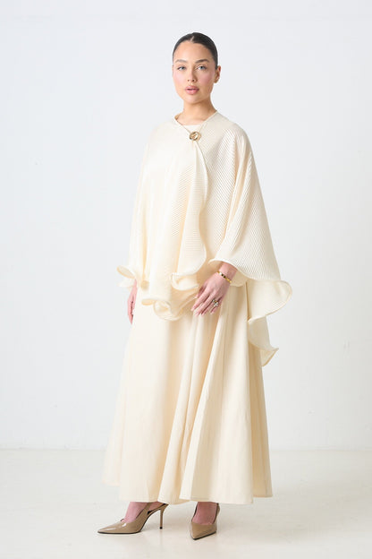 Orbane satin poncho front worn