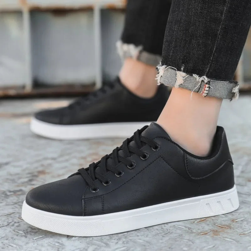 Men's Leather-Look Trainers, Lace-Up Sneakers 2 - view 5