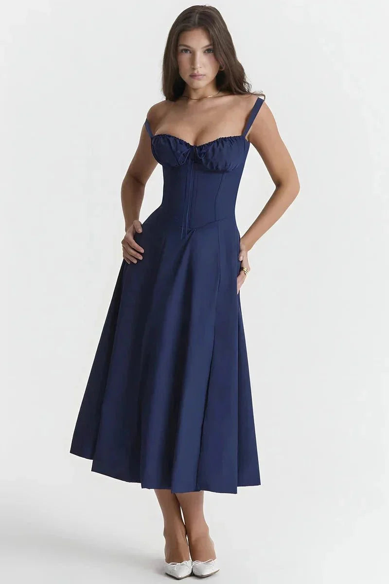 Korselle | Women's Floral Corset Bodice Midi Dress — image 7