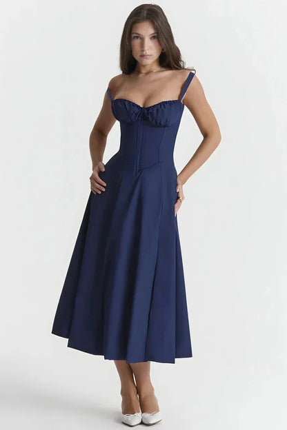 Korselle | Women's Floral Corset Bodice Midi Dress — image 7