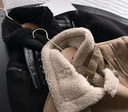 Kaitly | Giacca Corto in Pelle e Fleece