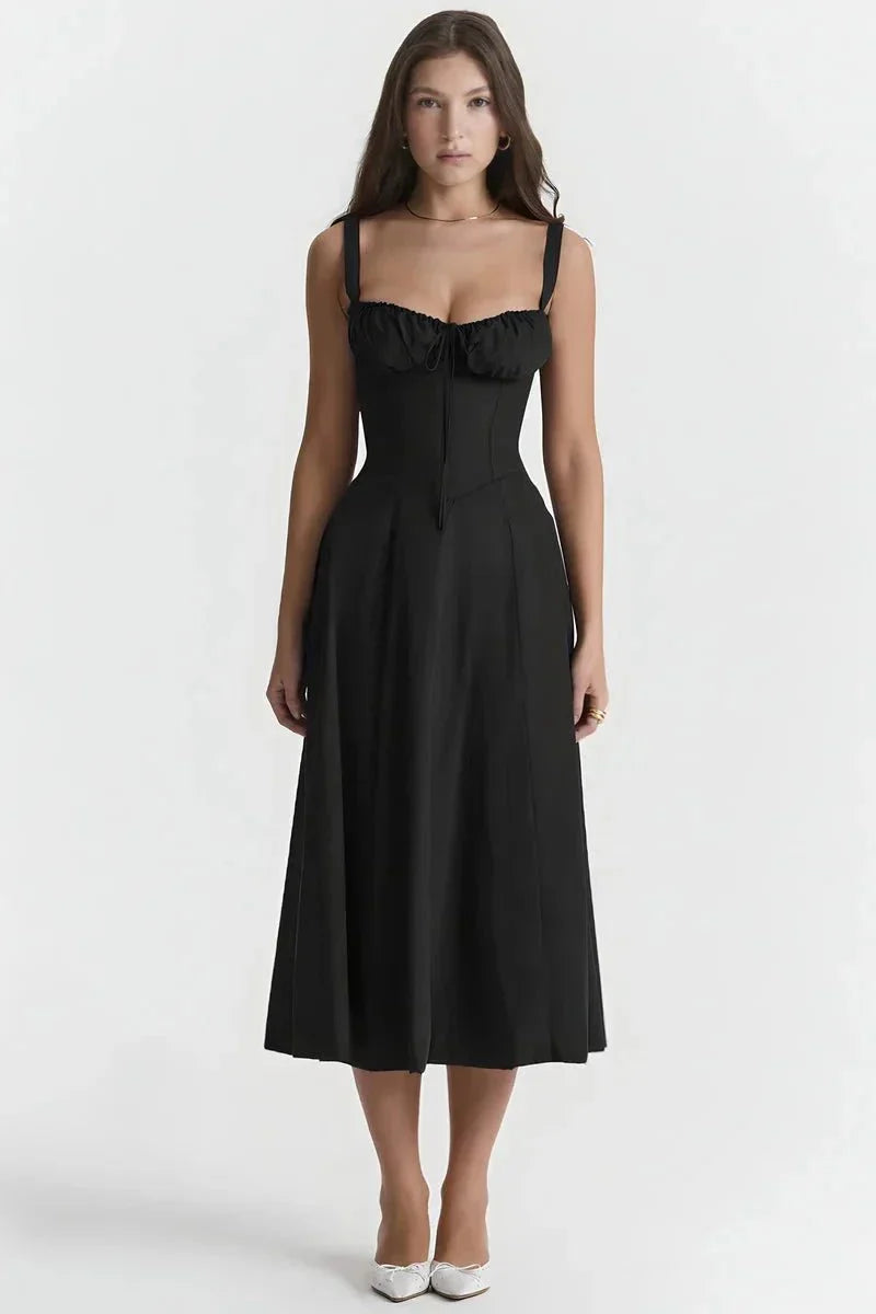 Korselle | Women's Floral Corset Bodice Midi Dress — image 8
