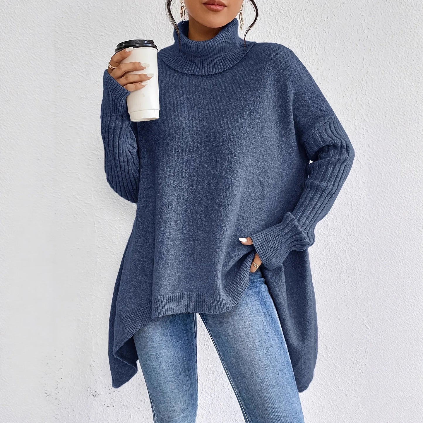 Mervienne | Knit Sweater Turtleneck Oversized Cashmere-Blend