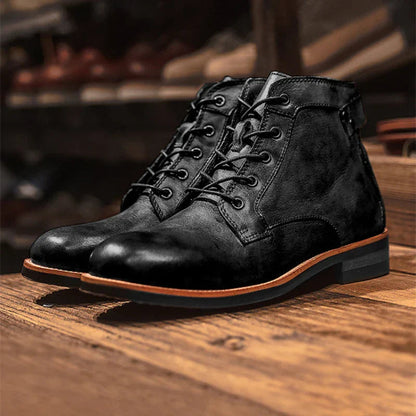 Men's Retro Leather-Look Boots, Winter