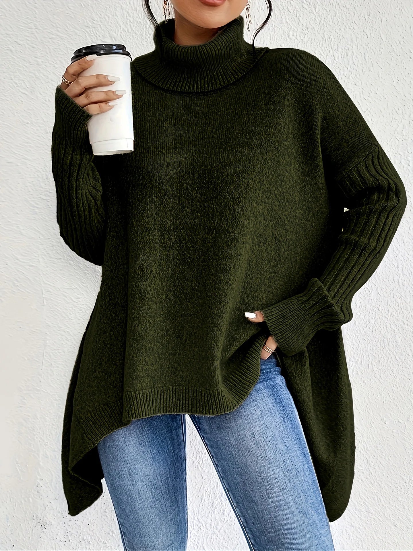 Mervienne | Knit Sweater Turtleneck Oversized Cashmere-Blend
