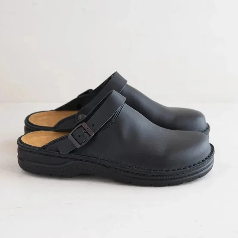 Belvone Black clogs - front view