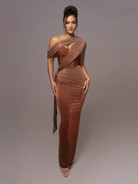 Selviane | One-Shoulder Dress Draped Sculpted Fit