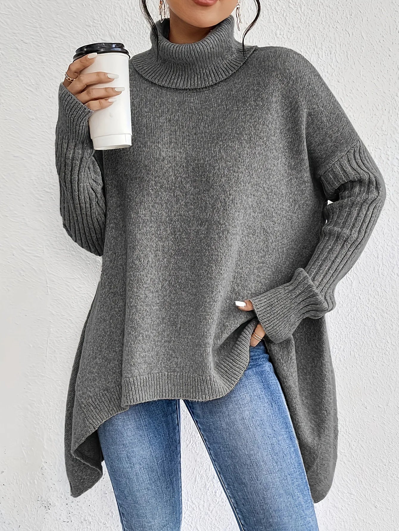 Mervienne | Knit Sweater Turtleneck Oversized Cashmere-Blend