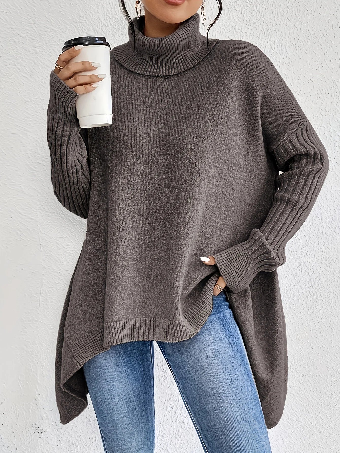 Mervienne | Knit Sweater Turtleneck Oversized Cashmere-Blend