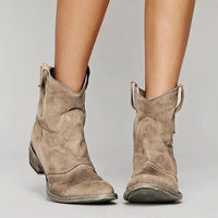 Women's Vintage Western Ankle Boots, Pointed Toe Cowboy Boots