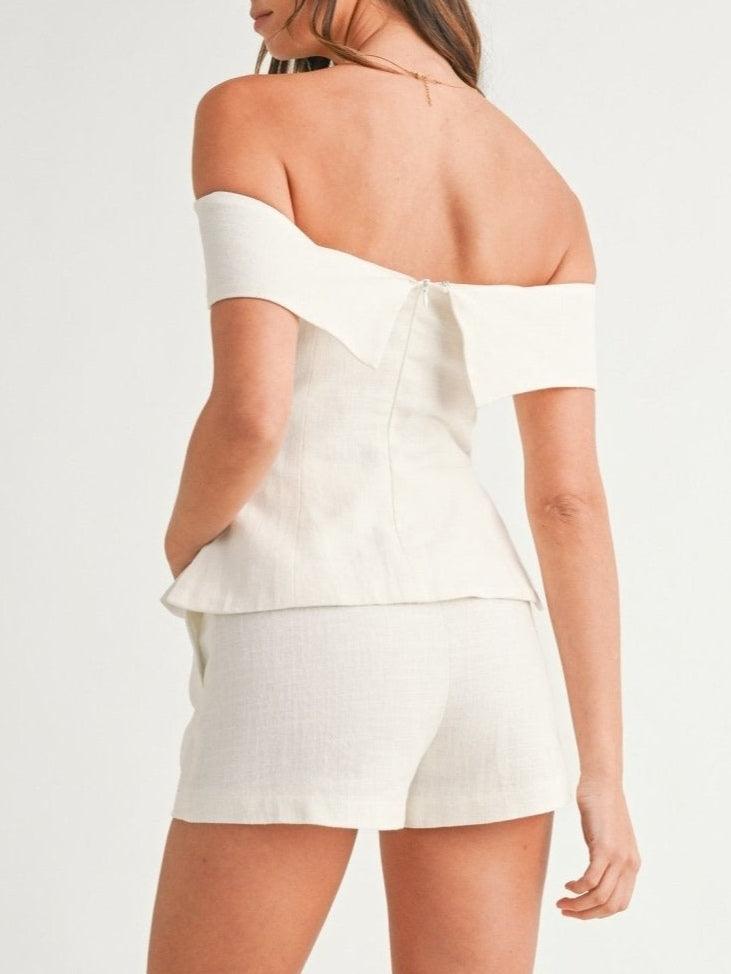 Ysola boho linen set - white portrait