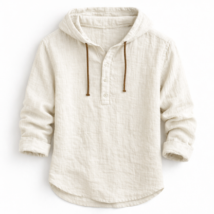 Lorvener | Men's relaxed linen hooded shirt