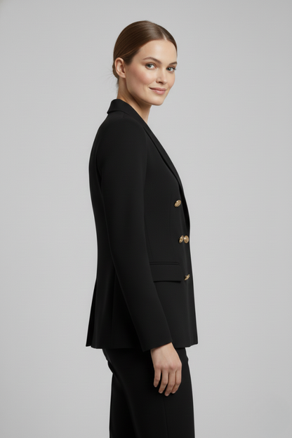 Women's Double-Breasted Button Blazer, Tailored Jacket - view 10