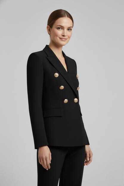 Women's Double-Breasted Button Blazer, Tailored Jacket - view 9