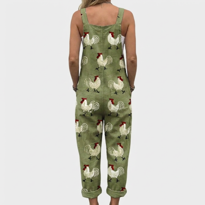 Zenave green boho dungarees - lifestyle