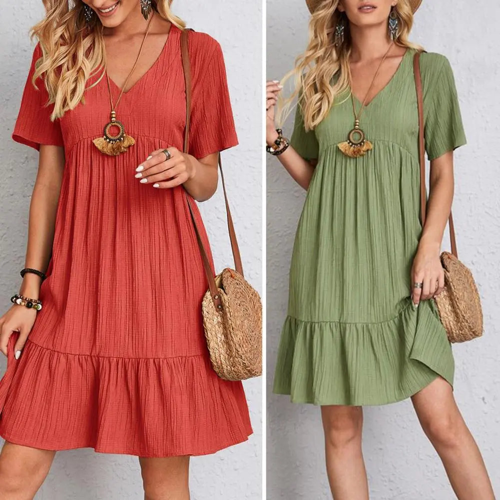 Delvine boho ruffle dress - lifestyle