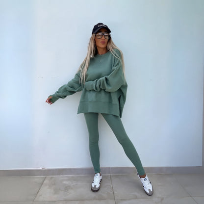 Tessane Green co-ord set - front view