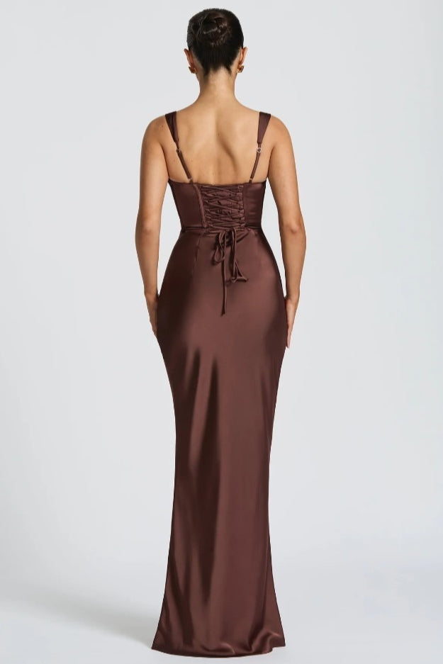 Wervane brown dress full length