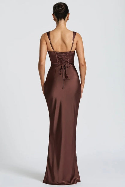 Wervane brown dress full length