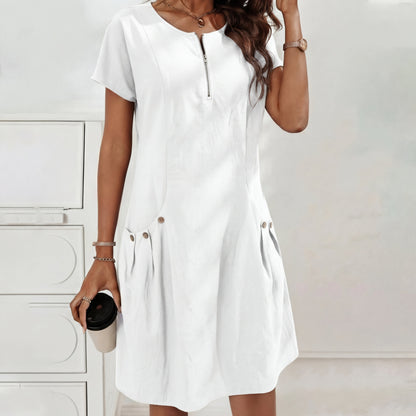 Talvine | Half-zip button-pocket dress