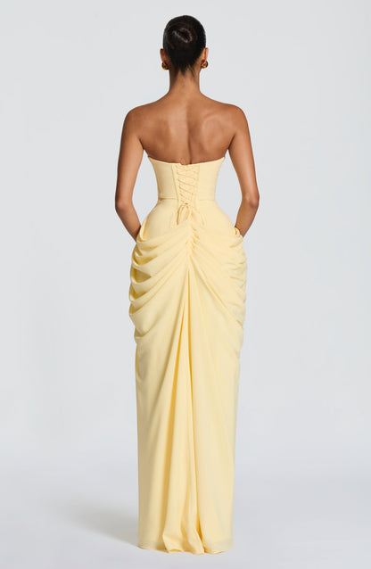 Lola Yellow dress detail view