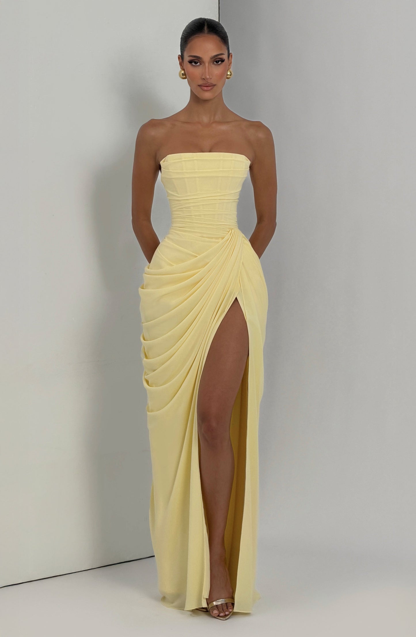 Lola Yellow dress lifestyle