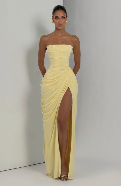 Lola Yellow dress lifestyle