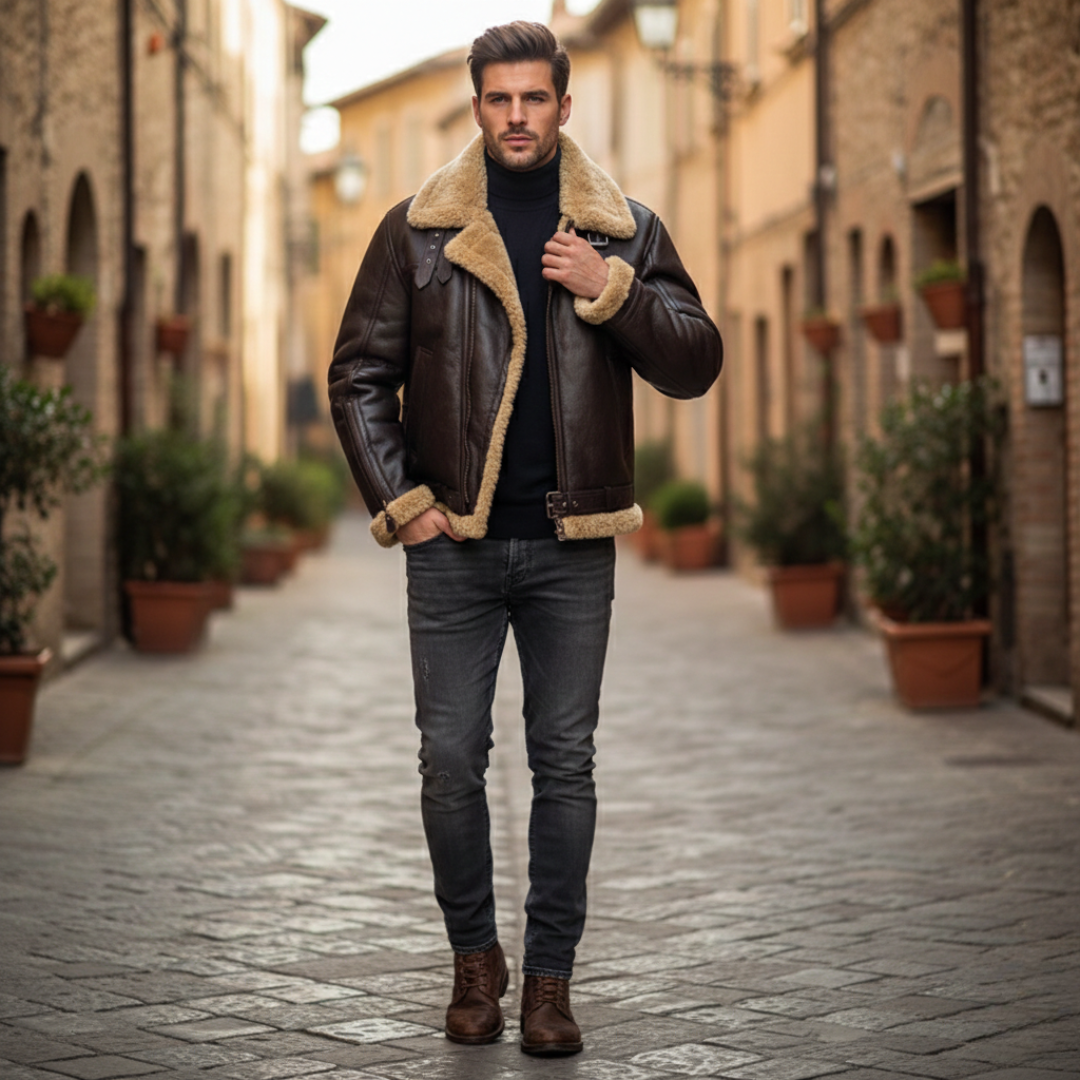 Rocky | Giacca in pelle calda