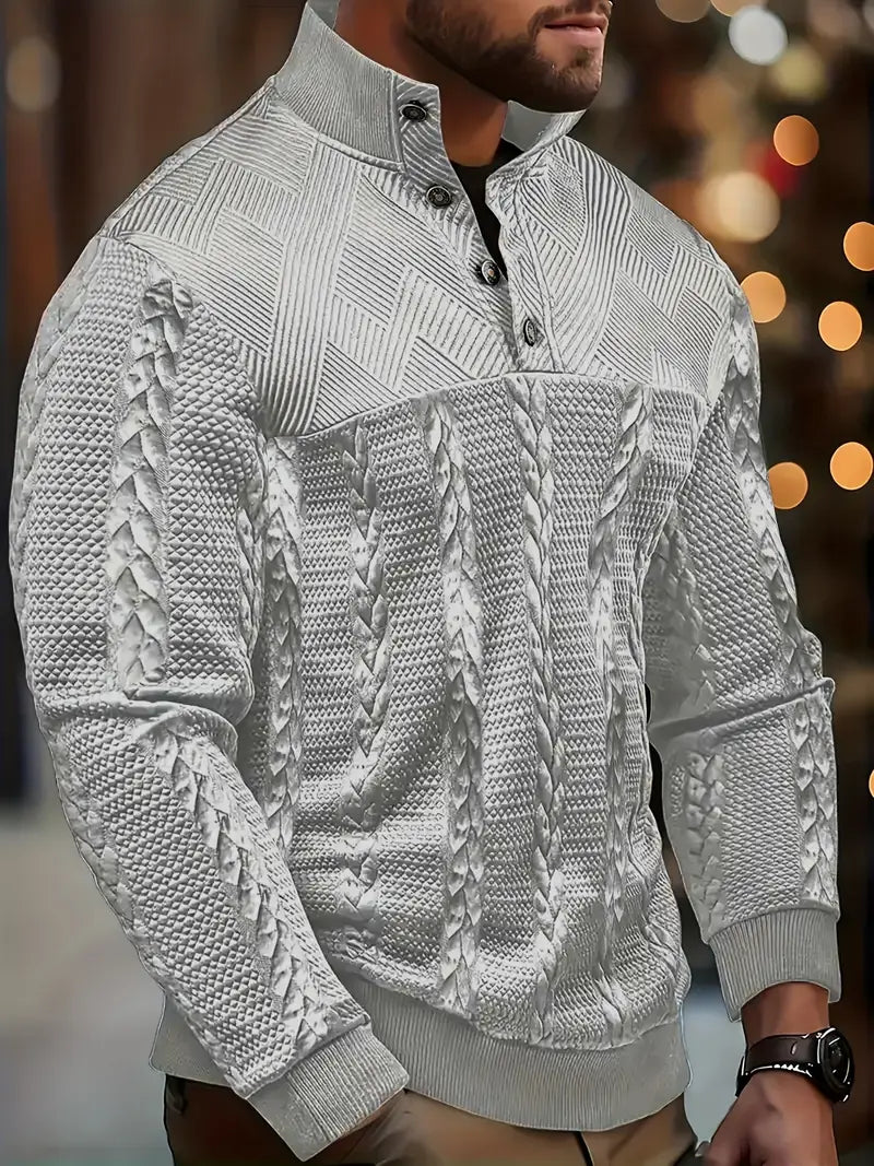 Men's Button Jumper, Knitted Sweater - view 5