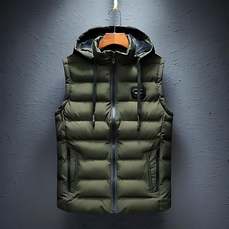 Men's Hooded Puffer Jacket, Quilted Coat - view 3