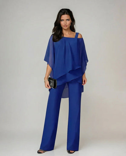 Delvora | Flowing asymmetric wide-leg two-piece set