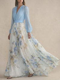 Mareliane | Maxi Dress Floral Print V-Neck Flowy Summer