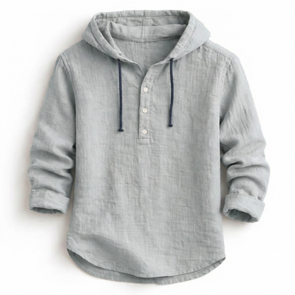 Lorvener | Men's relaxed linen hooded shirt
