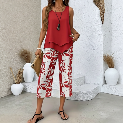 Tervelle | Botanical leaf-print two-piece co-ord set