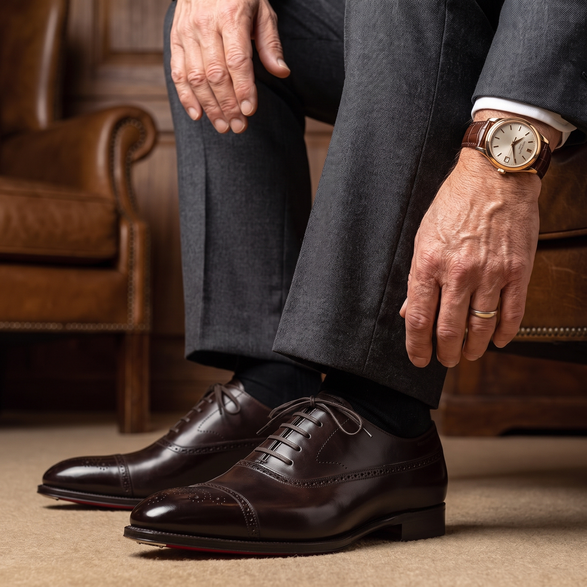 Men's Classic Oxford Brogues, Lace-Up Shoes - view 4