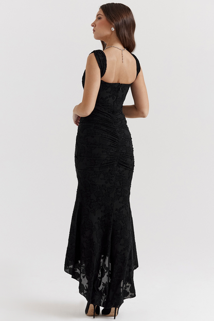 Delvaine black dress back view